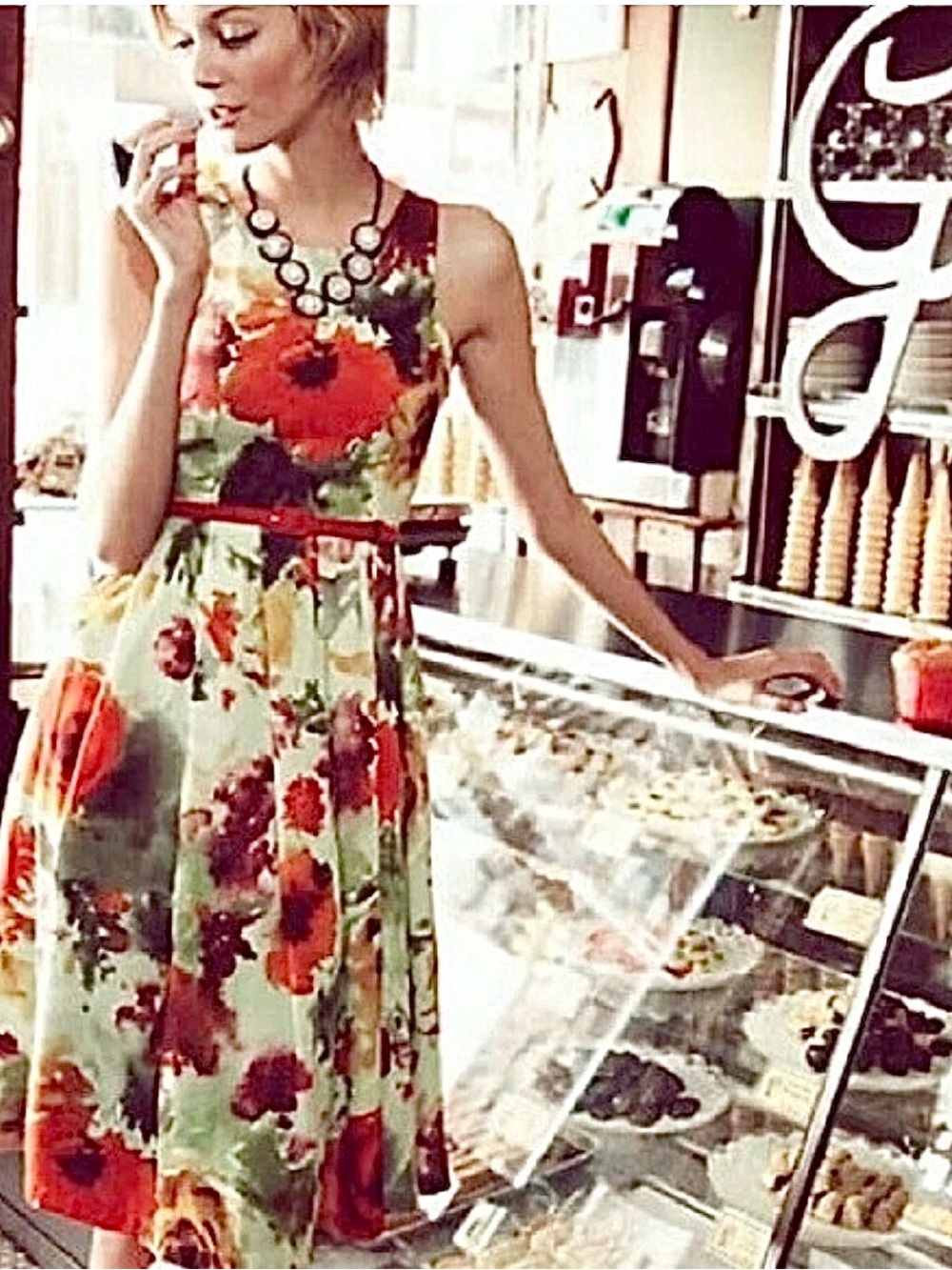 Anthropologie Eva Franco En Plein Air Floral  Pleated Dress Knee Length Size 8 - Picture 10 of 14